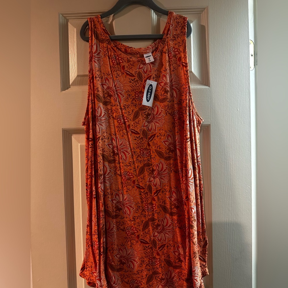 Old Navy Luxe Medium Orange Paisley Tank